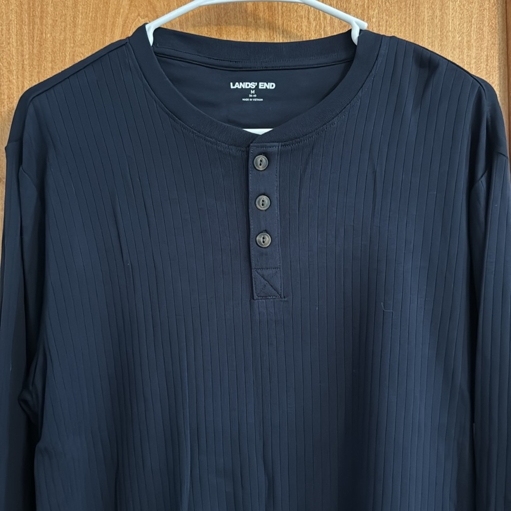 Lands End Navy Blue Men’s long sleeve shirt